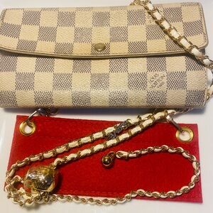79A-LOUIS VUITTON Damier Azur Sarah Long Wallet /COA #CA 0079 -See video